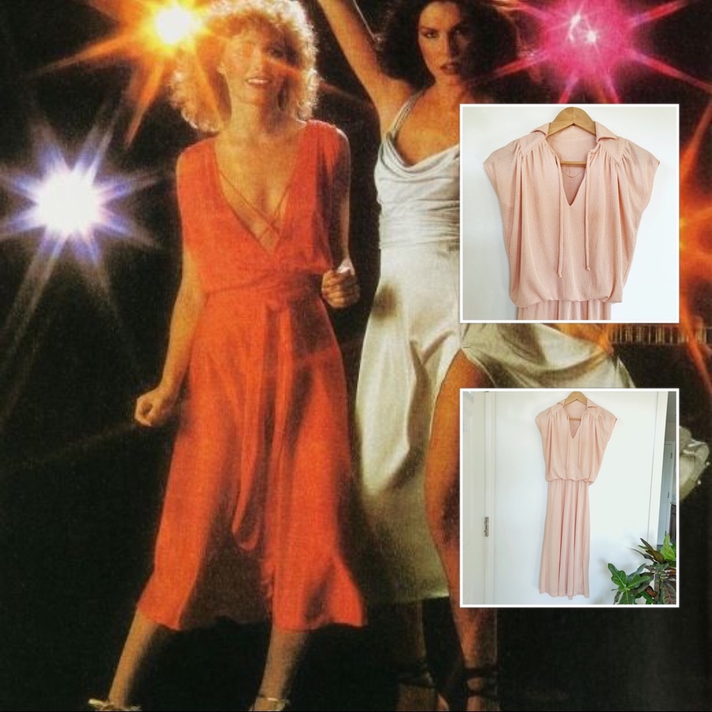 Vintage Peach Disco Dress